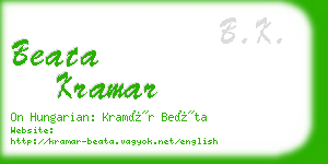 beata kramar business card